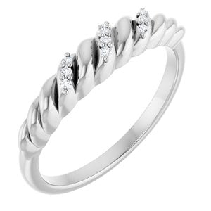 Ladies Natural Diamond Dome Ring (I1, G-H) — 14K White Gold