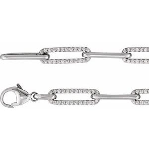 Lab-Grown Diamond Accented Link Bracelet