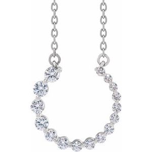 Ladies Natural Diamond Graduated Circle Necklace (I1, G-H) — 14K White Gold
