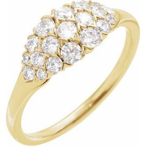 Ladies Natural Diamond Cluster Ring (I1, G-H) — 14K Yellow Gold