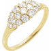 Ladies Natural Diamond Cluster Ring (I1, G-H) — 14K Yellow Gold