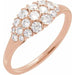 Ladies Natural Diamond Cluster Ring (I1, G-H) — 14K Rose Gold
