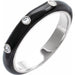 Ladies Natural Diamond Black Enamel Ring (I1, G-H) — 14K White Gold