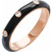 Ladies Natural Diamond Black Enamel Ring (I1, G-H) — 14K Rose Gold