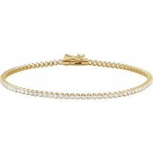 Ladies Natural Diamond Lightweight Line Bracelet (I1, G-H) — 14K Yellow Gold