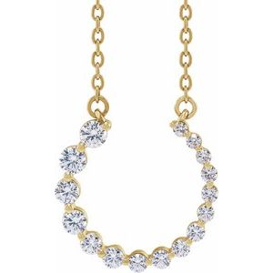 Ladies Natural Diamond Graduated Circle Necklace (I1, G-H) — 14K Yellow Gold