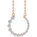 Ladies Natural Diamond Graduated Circle Necklace (I1, G-H) — 14K Rose Gold