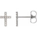 Ladies Natural Diamond Cross Single Earring — Sterling Silver