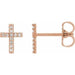 Ladies Natural Diamond Cross Single Earring — 14K Rose Gold