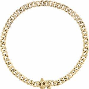 Ladies Natural Diamond Link 7 1/ Bracelet (I1, G-H) — 14K Yellow Gold