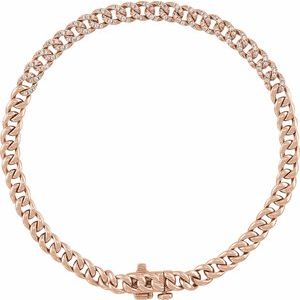 Ladies Natural Diamond Link 7 1/ Bracelet (I1, G-H) — 14K Rose Gold