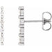 Ladies Natural Diamond Bar Earring — Sterling Silver