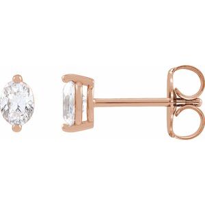 Ladies Natural Diamond Stud Earrings (Si2-Si3, G-H) — 14K Rose Gold