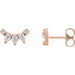 Ladies Natural Diamond Curved Bar Earrings — 14K Rose Gold