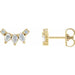 Ladies Natural Diamond Curved Bar Earrings — 14K Yellow Gold