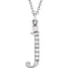 Ladies Natural Diamond Lowercase Initial J Necklace (I1, G-H) — 14K White Gold