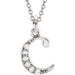 Ladies Natural Diamond Lowercase Initial C Necklace (I1, G-H) — 14K White Gold