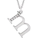 Ladies Natural Diamond Lowercase Initial M Necklace (I1, G-H) — 14K White Gold