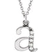 Ladies Natural Diamond Lowercase Initial A Necklace (I1, G-H) — 14K White Gold