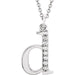 Ladies Natural Diamond Lowercase Initial D Necklace (I1, G-H) — 14K White Gold