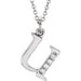 Ladies Natural Diamond Lowercase Initial U Necklace (I1, G-H) — 14K White Gold
