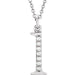 Ladies Natural Diamond Lowercase Initial L Necklace (I1, G-H) — 14K White Gold