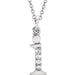 Ladies Natural Diamond Lowercase Initial I Necklace (I1, G-H) — 14K White Gold
