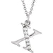 Ladies Natural Diamond Lowercase Initial X Necklace (I1, G-H) — 14K White Gold