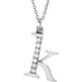 Ladies Natural Diamond Lowercase Initial K Necklace (I1, G-H) — 14K White Gold