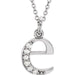 Ladies Natural Diamond Lowercase Initial E Necklace (I1, G-H) — 14K White Gold