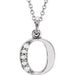 Ladies Natural Diamond Lowercase Initial O Necklace (I1, G-H) — 14K White Gold