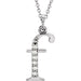 Ladies Natural Diamond Lowercase Initial F Necklace (I1, G-H) — 14K White Gold