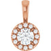 Ladies Natural Diamond Halo-Style Pendant (I1, G-H) — 14K Rose Gold