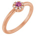 Ladies Natural Pink Tourmaline Natural Diamond French-Set Halo-Style Ring (I1, G-H) — 14K Rose Gold