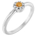 Ladies Natural Citrine Natural Diamond French-Set Halo-Style Ring (SI2-SI3, G-H) — Platinum