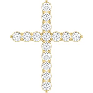 Lab-Grown Diamond Accented Cross Pendant - Style R42359