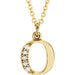 Ladies Natural Diamond Lowercase Initial O Necklace (I1, G-H) — 14K Yellow Gold