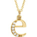Ladies Natural Diamond Lowercase Initial E Necklace (I1, G-H) — 14K Yellow Gold