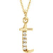 Ladies Natural Diamond Lowercase Initial T Necklace (I1, G-H) — 14K Yellow Gold