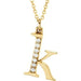 Ladies Natural Diamond Lowercase Initial K Necklace (I1, G-H) — 14K Yellow Gold