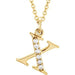 Ladies Natural Diamond Lowercase Initial X Necklace (I1, G-H) — 14K Yellow Gold