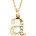 Ladies Natural Diamond Lowercase Initial A Necklace (I1, G-H) — 14K Yellow Gold