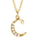 Ladies Natural Diamond Lowercase Initial C Necklace (I1, G-H) — 14K Yellow Gold