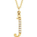 Ladies Natural Diamond Lowercase Initial J Necklace (I1, G-H) — 14K Yellow Gold