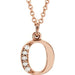 Ladies Natural Diamond Lowercase Initial O Necklace (I1, G-H) — 14K Rose Gold