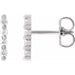Ladies Natural Diamond Bar Earrings — Sterling Silver