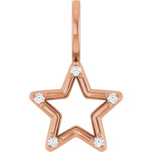 Ladies Natural Diamond Star Charm/Pendant (I1, G-H) — 14K Rose Gold