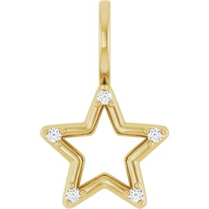 Ladies Natural Diamond Star Charm/Pendant (I1, G-H) — 14K Yellow Gold