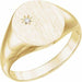 Ladies Natural Diamond 14x12 mm Oval Signet Ring — 14K Yellow Gold