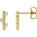Ladies Natural Diamond Floral Bar Earrings — 14K Yellow Gold